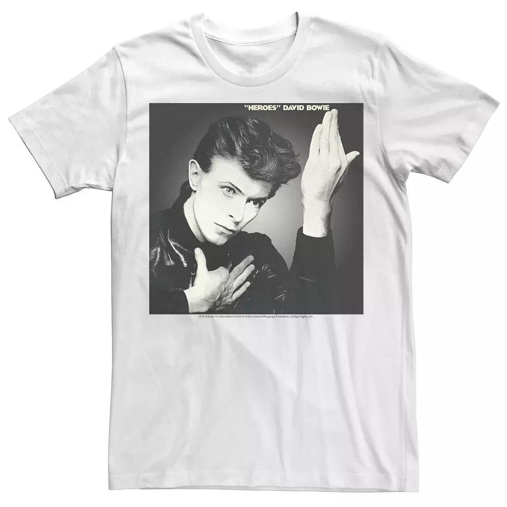 Men's David Bowie Heroes Album Tee, Size: Medium, White Product Image