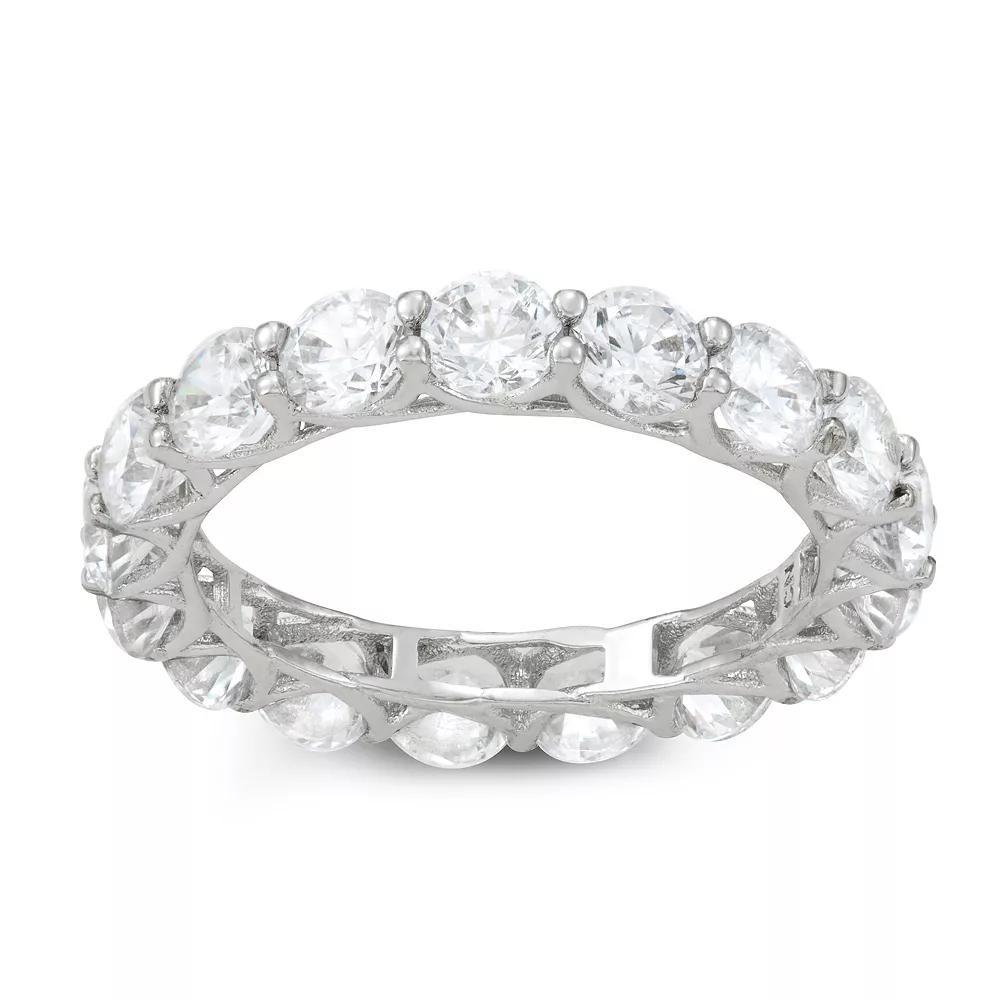 White Lotus Sterling Silver 6 Carat T.W. Lab-Created Moissanite Eternity Ring, Women's, Size: 10 Product Image