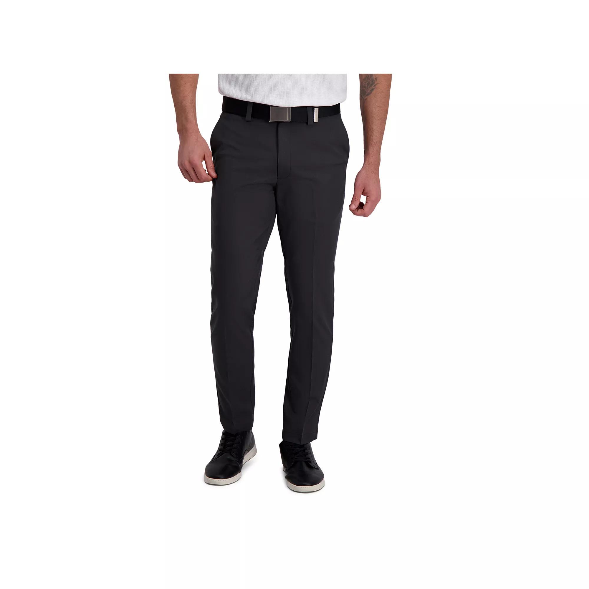 Mens Haggar Cool Right Performance Flex Slim-Fit Flat-Front Pants Product Image