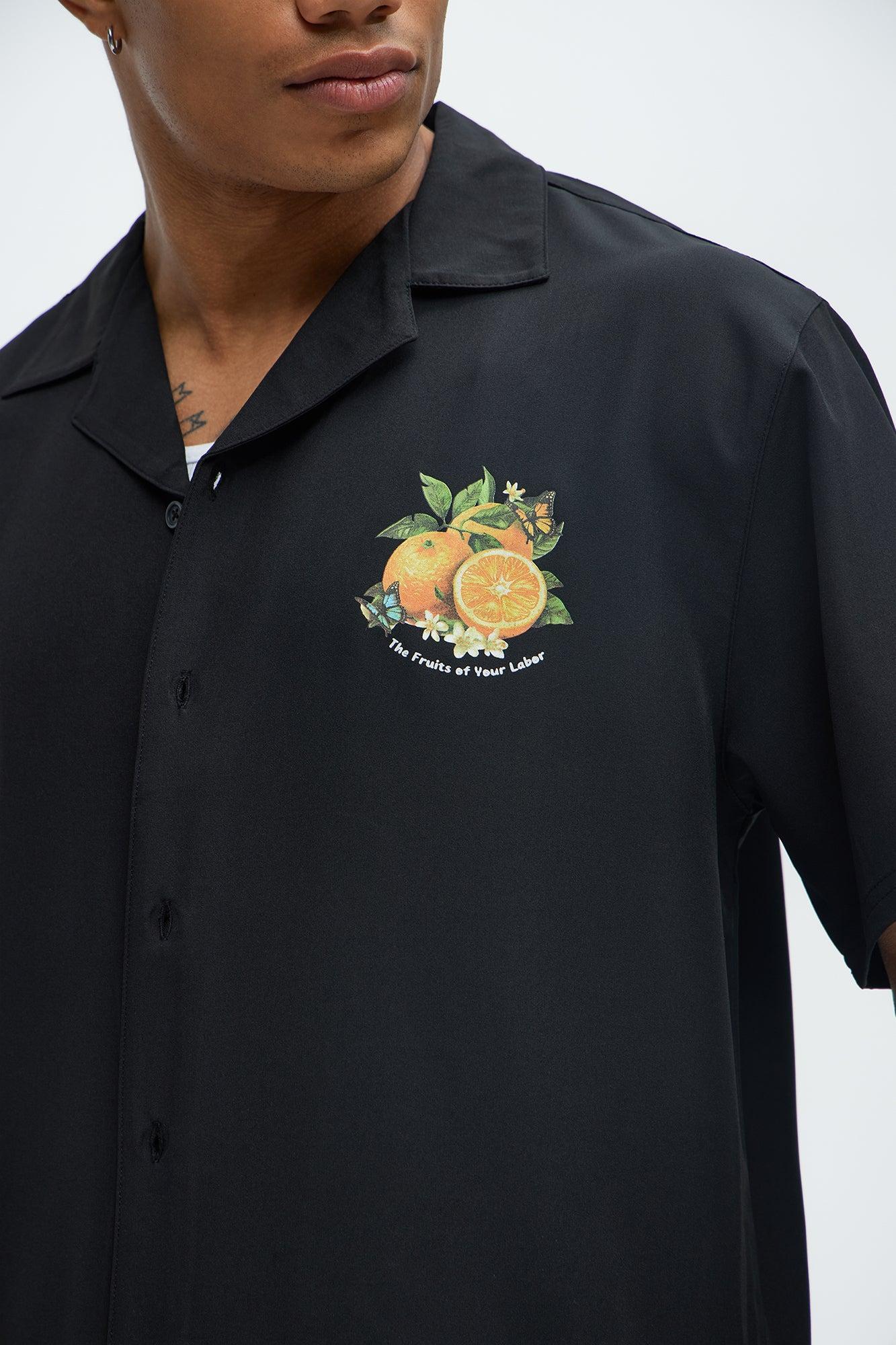 Oranges Graphic Button Up Shirt - Black Product Image