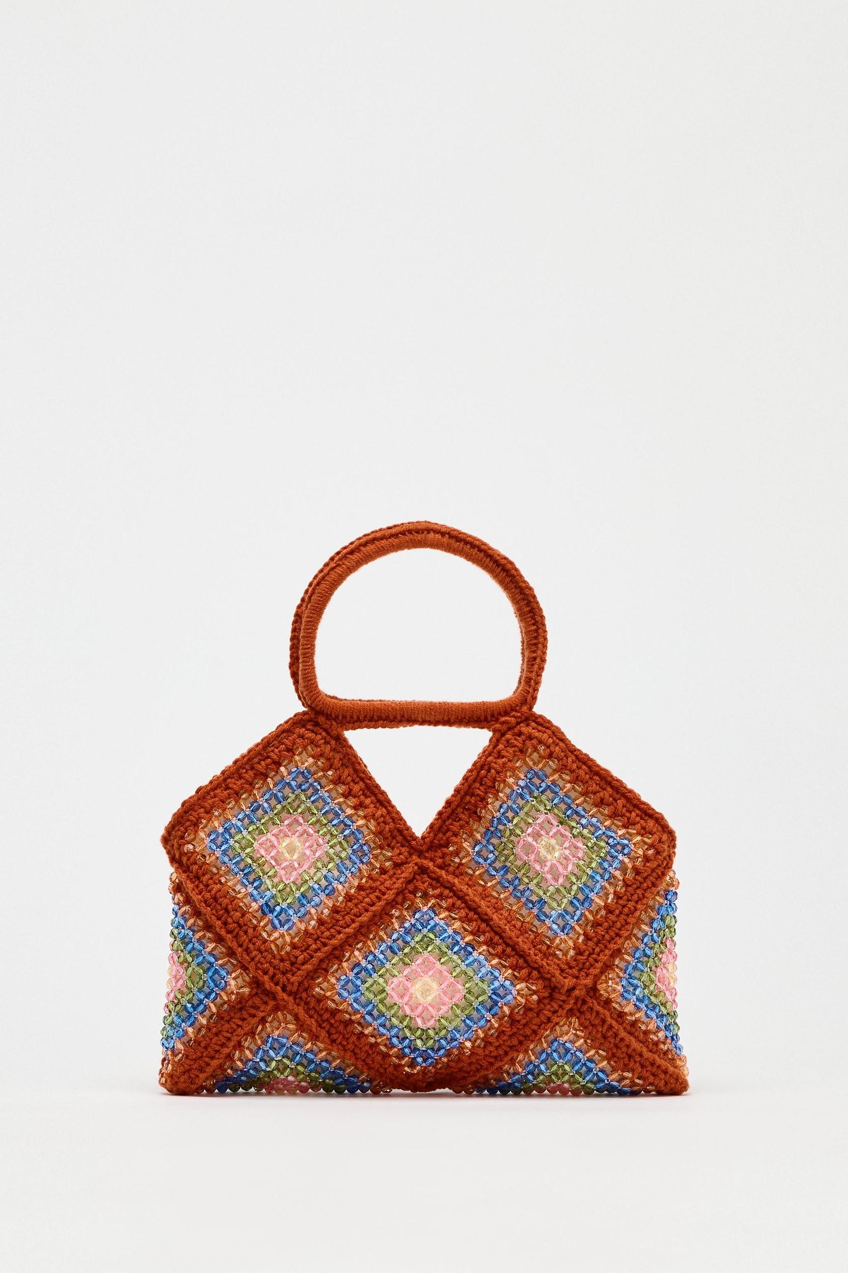 BEADED CROCHET MINI BUCKET BAG Product Image
