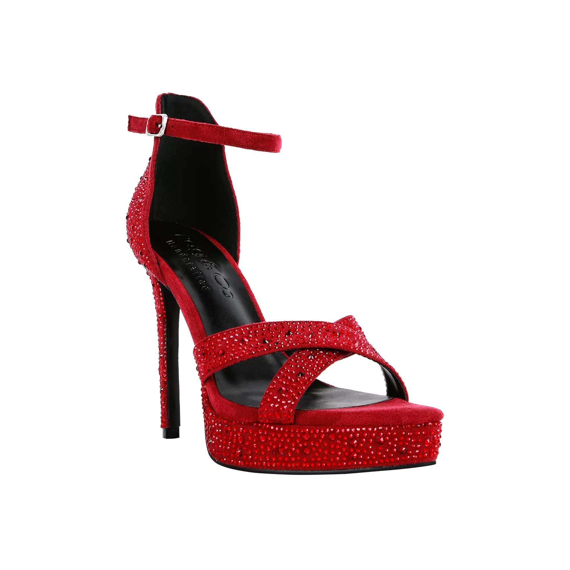 Rag & Co Regalia Womens Platform Heels Red Product Image