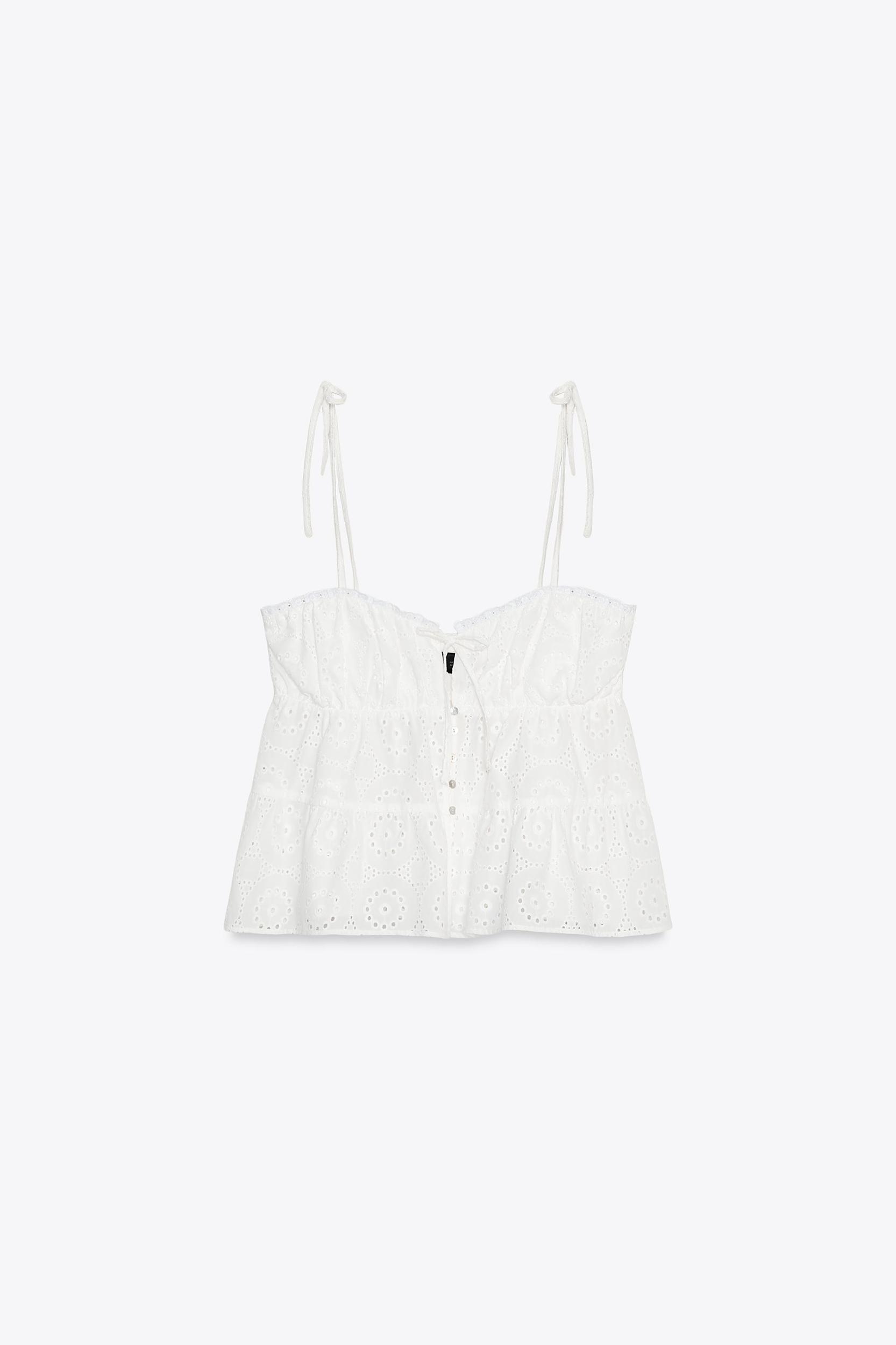 EMBROIDERED EYELET TOP Product Image