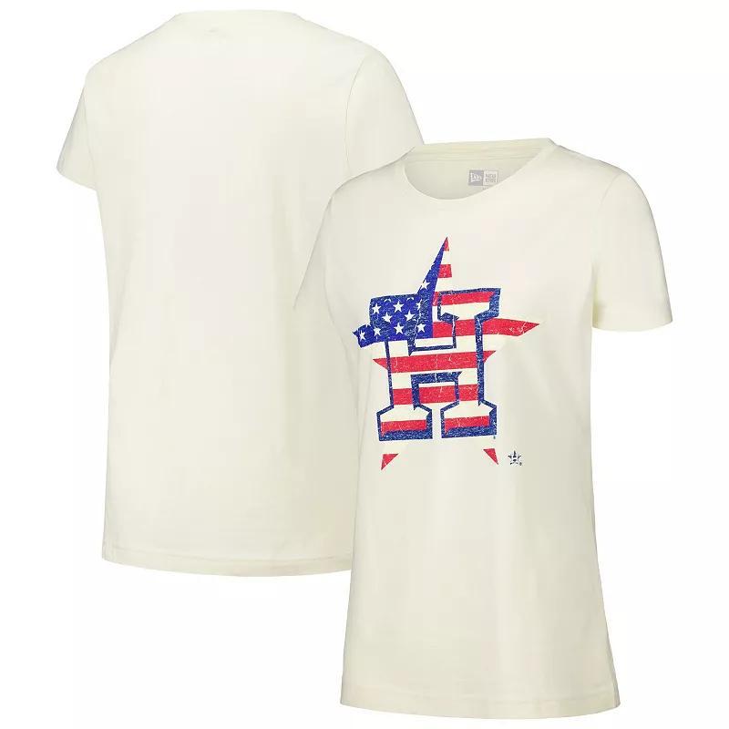 Women's New Era Cream Houston Astros Vintage T-Shirt, Size: Medium, Beige Product Image