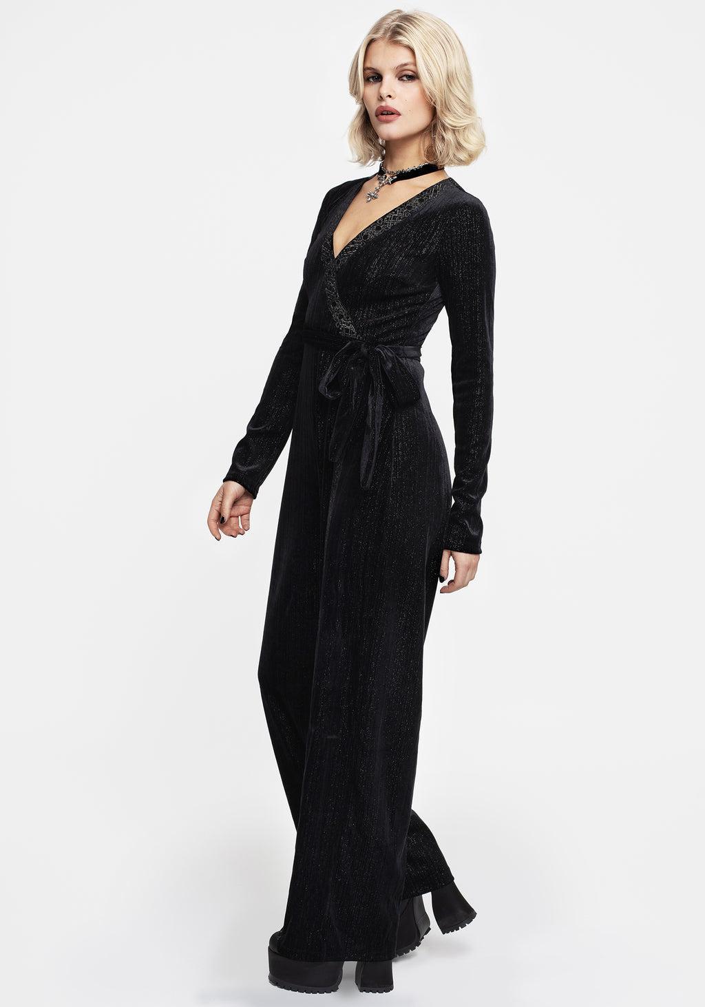 Otherworld Embroidered Faux Wrap Jumpsuit Product Image