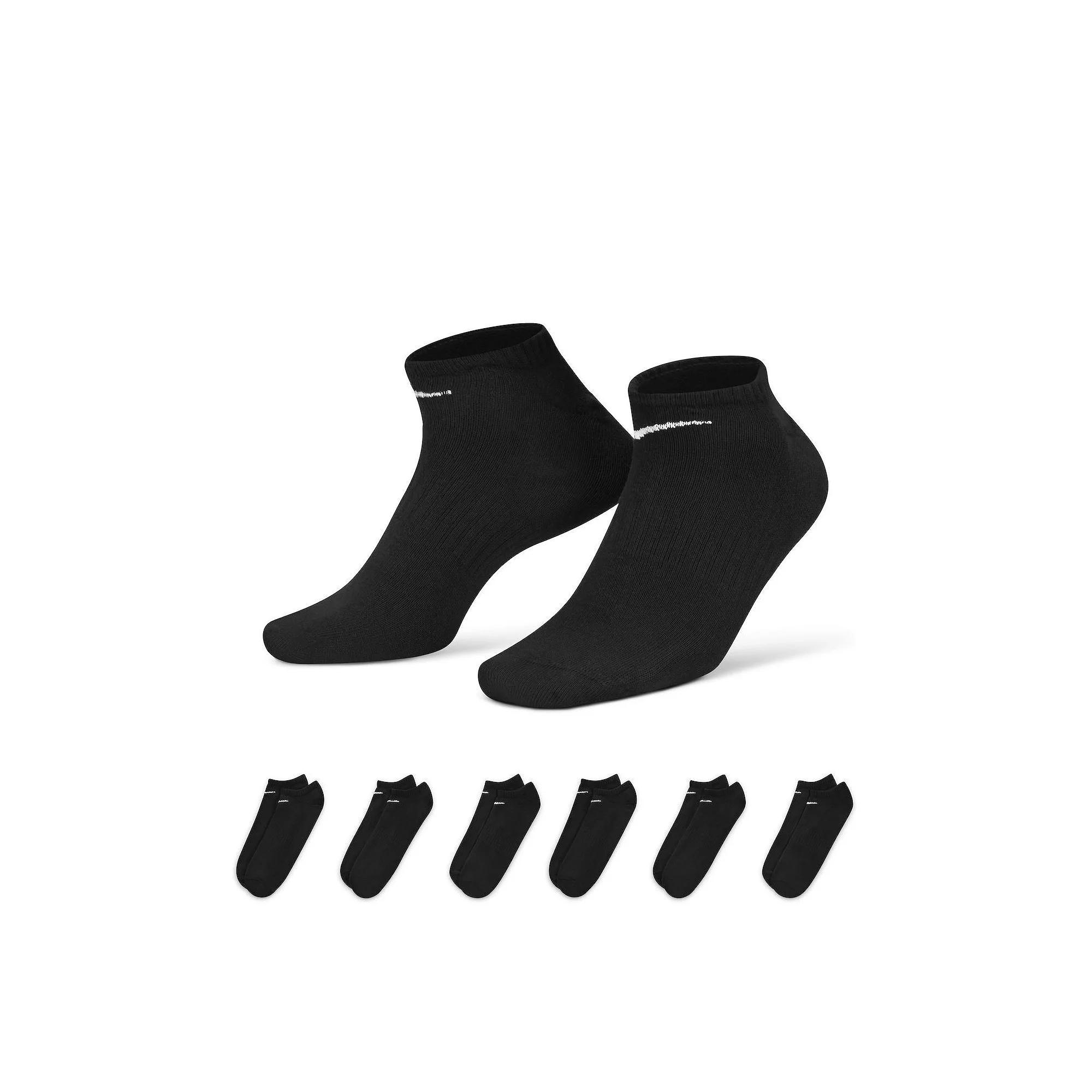 Nike Womens Nike Everyday Lightweight No Show Socks 6PK - Womens White/Black Product Image