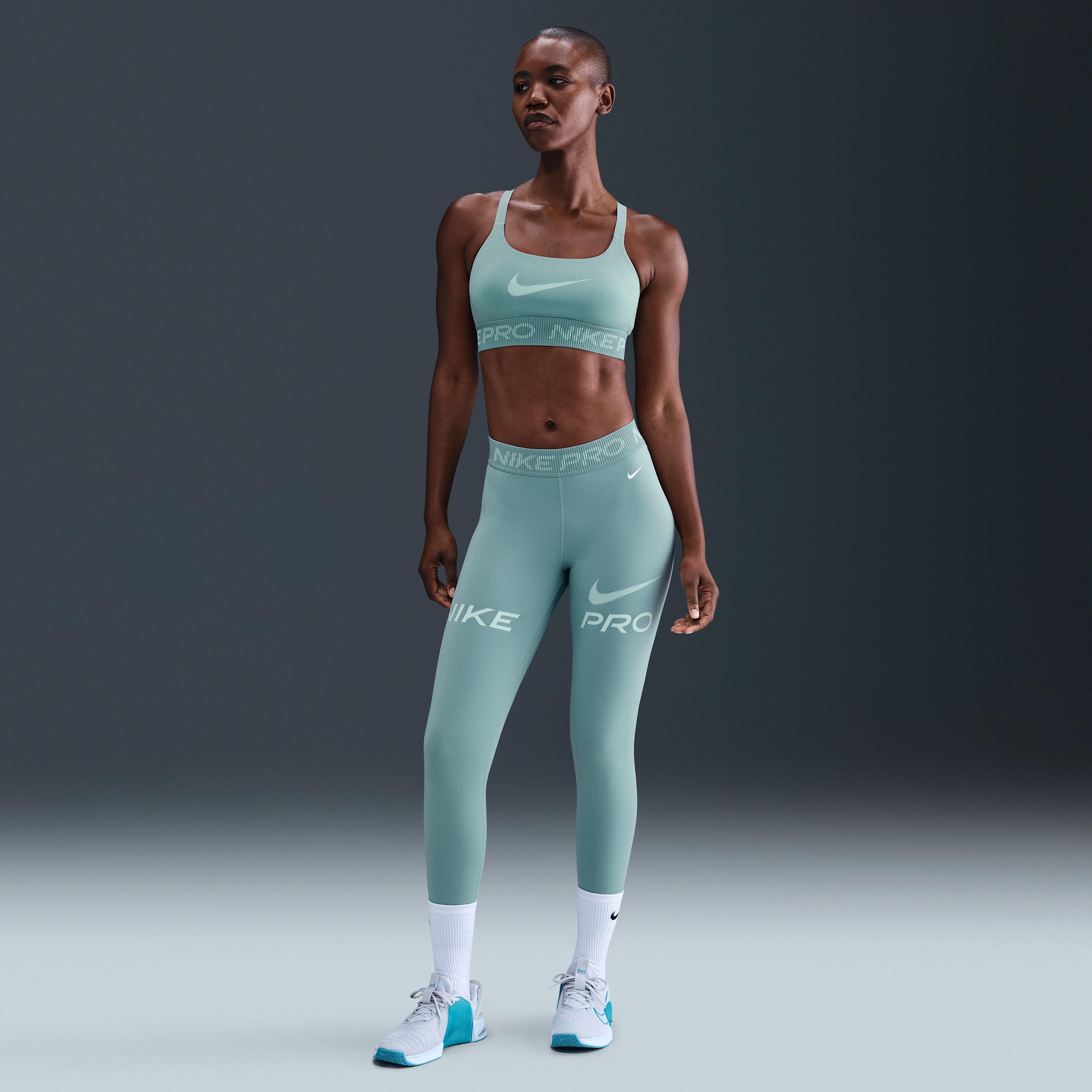Women's Nike Pro Mid-Rise 7/8 Mesh-Panel Graphic Leggings Product Image