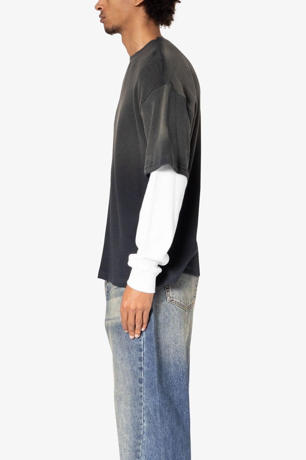 Sprayed Thermal L/S Tee - Black/White Product Image