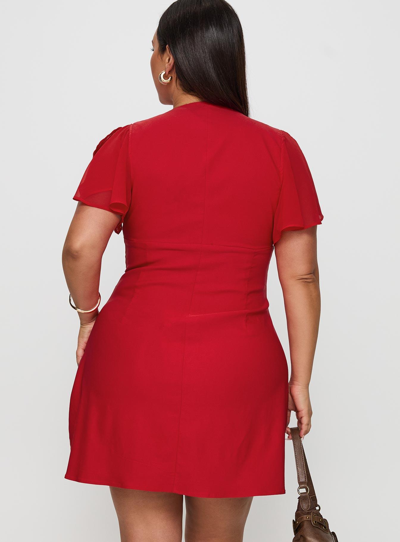 Florie Corset Mini Dress Red Curve Product Image