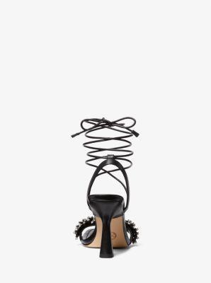 Lucia Embellished Metallic Leather Sandal Product Image