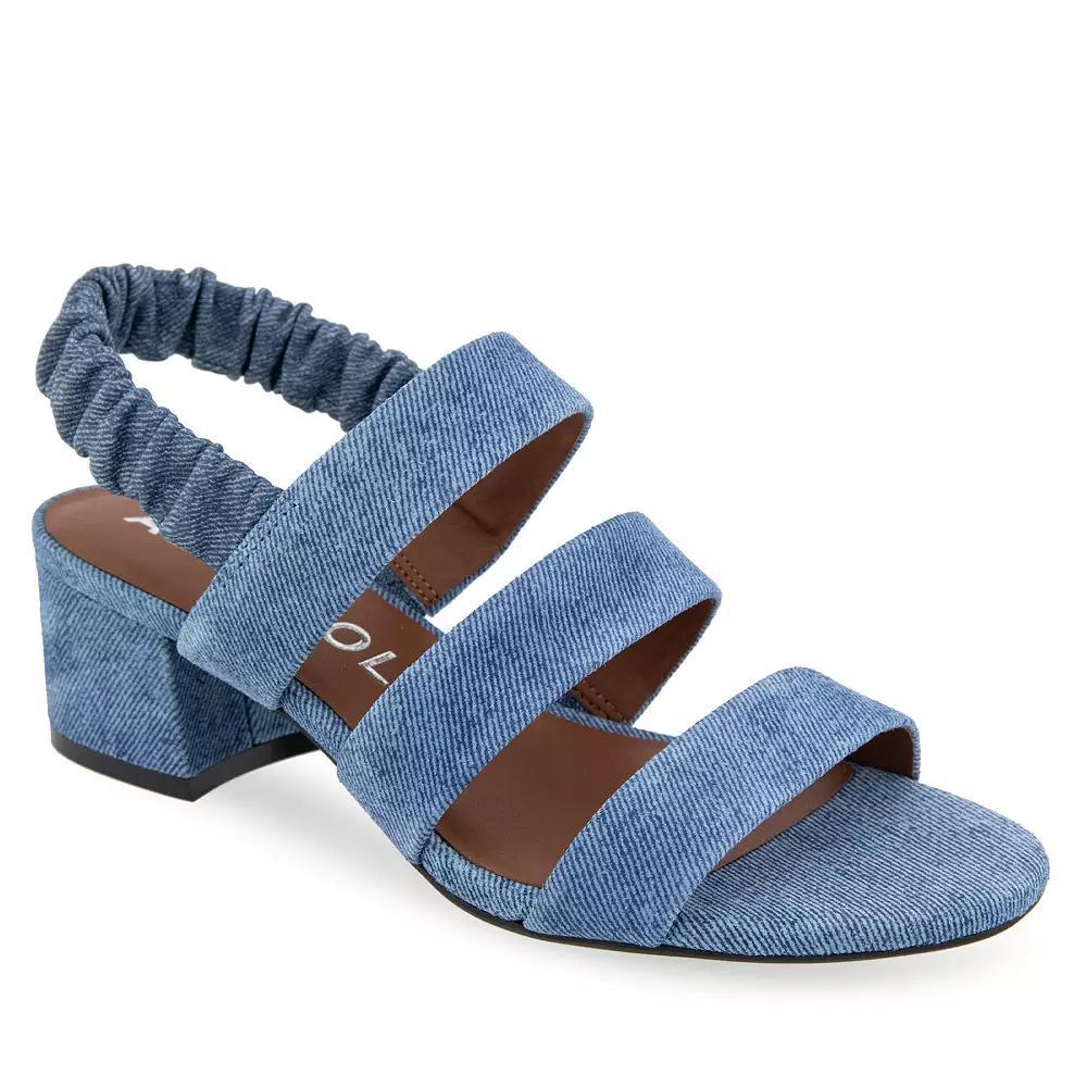Aerosoles Clarissa Women's Block-Heeled Slingback Sandals, Size: 11 Wide, Blue Su Product Image