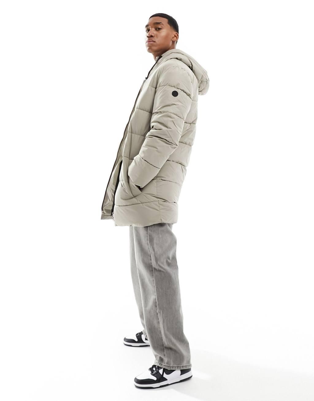 Only & Sons longline hood puffer jacket Product Image
