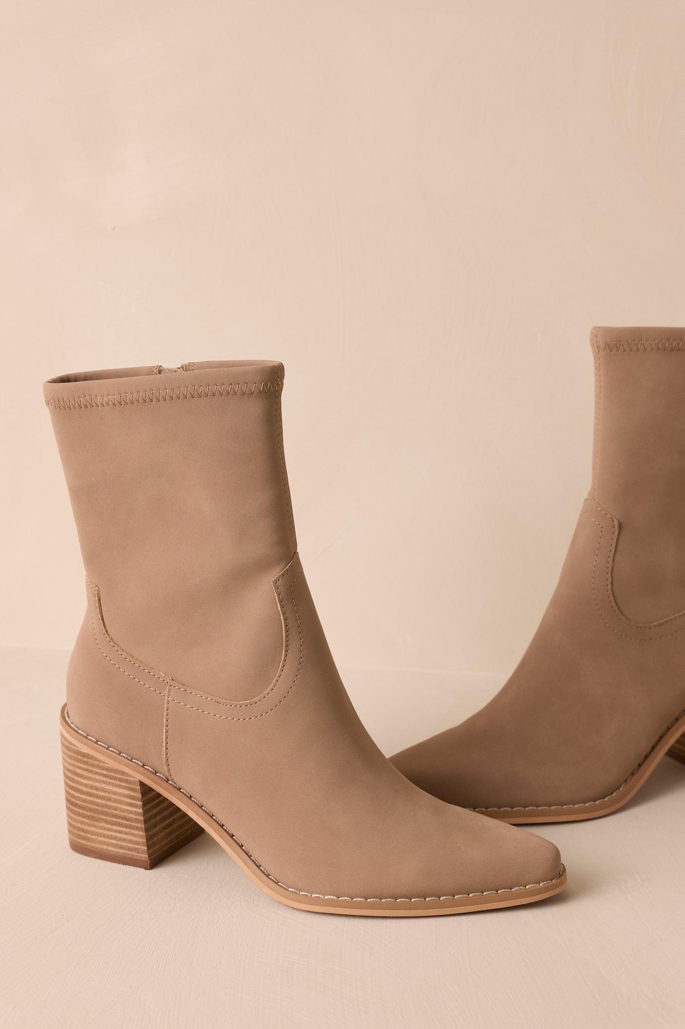Stride In Style Taupe Ankle Boots Product Image