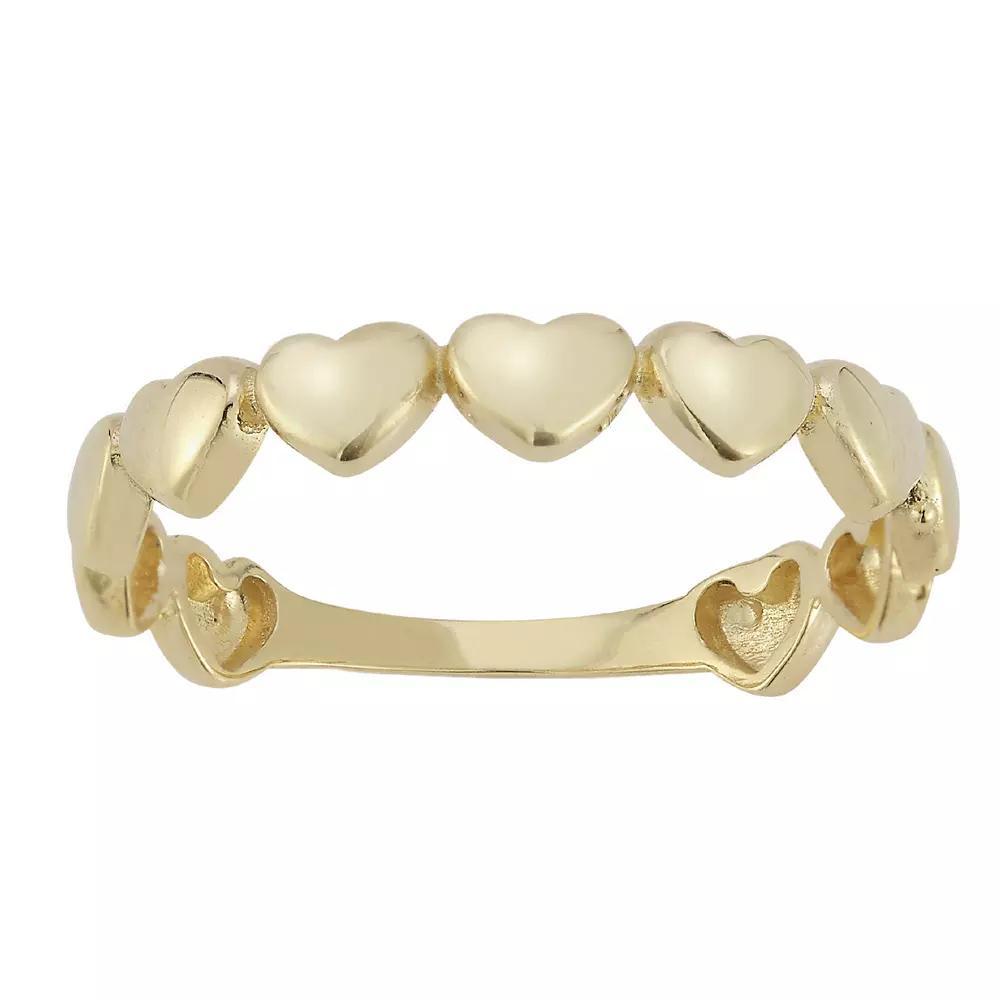 LUMINOR GOLD 14k Gold Puffed Heart Band Ring, Women's, Size: 6, Yellow Product Image