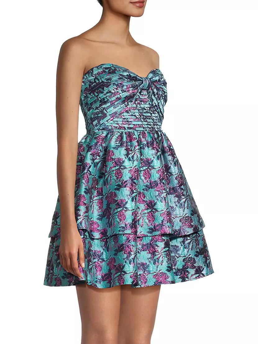 Floral Jacquard Strapless Minidress Product Image
