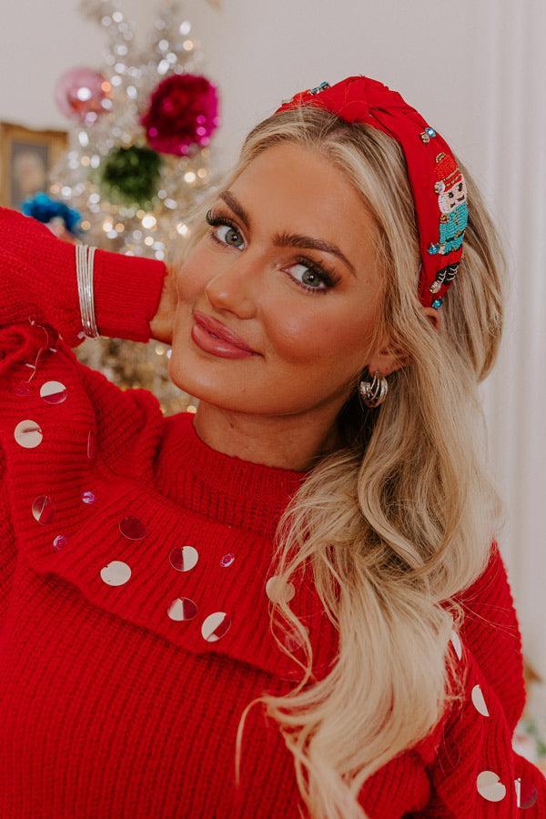 The Nutcracker Beaded Headband in Red Product Image