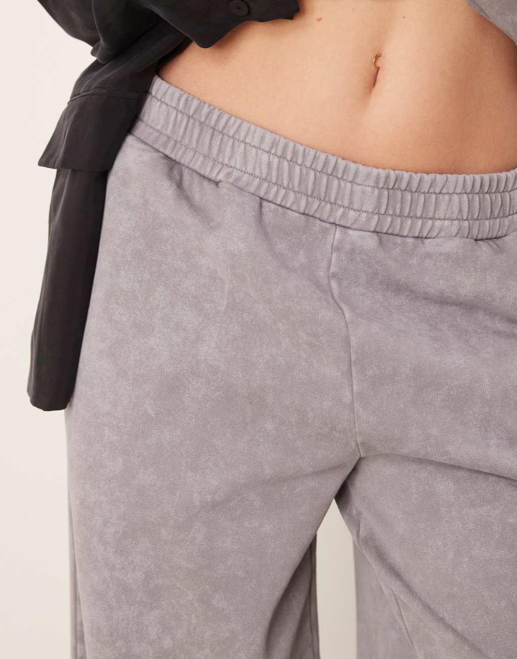 ASOS DESIGN barrel leg sweatpants in washed gray Product Image