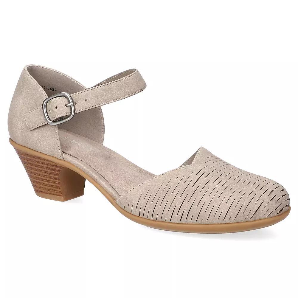 Easy Street Justina Women's Block Heel Sandals, Size: 7 Wide, Gray Product Image