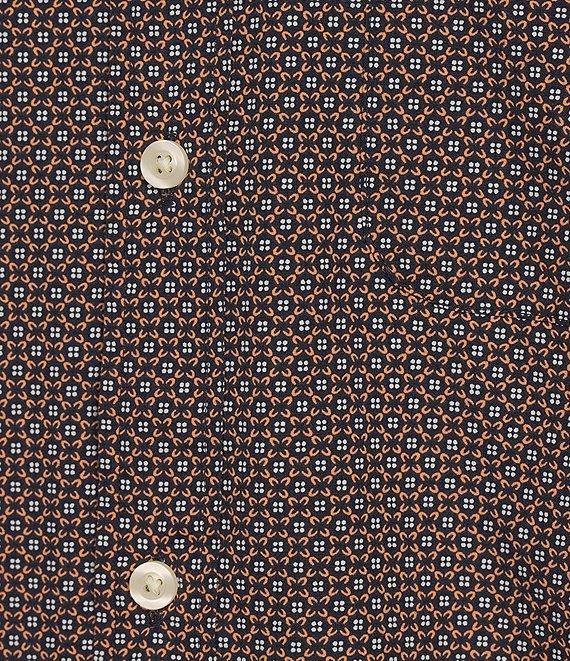 Roundtree & Yorke Short Sleeve Geo Print Poplin Sport Shirt Product Image