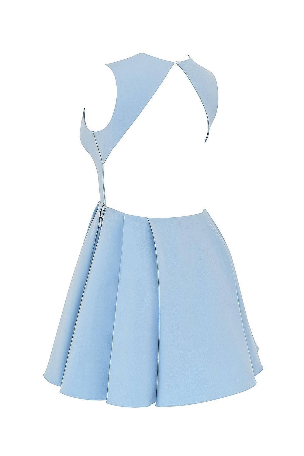 Ingrid Tuscan Blue Twill Mini Dress Product Image