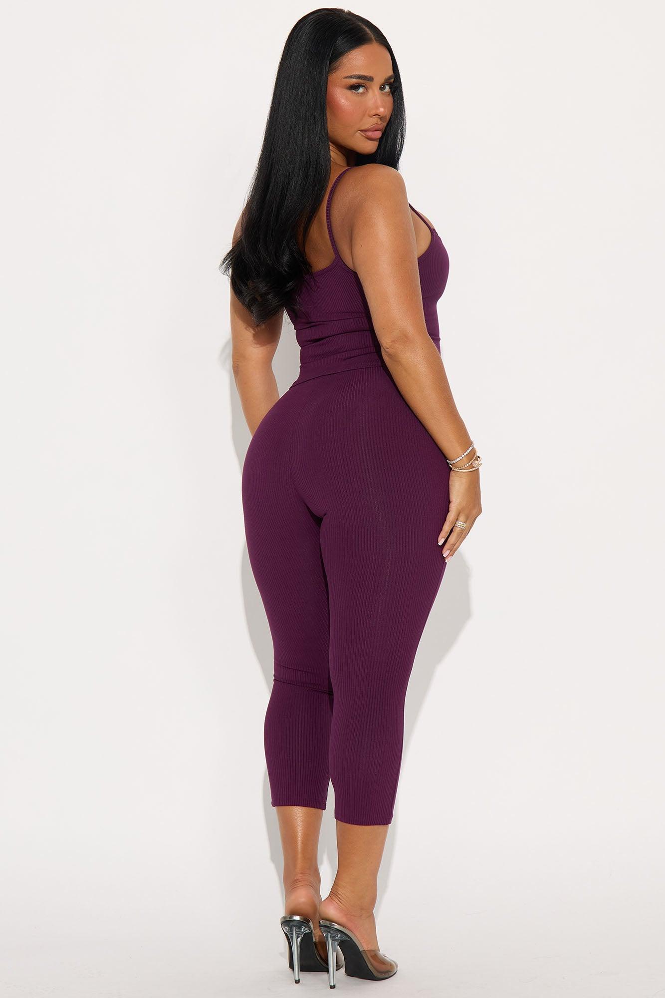 Stirling Snatched Capri Pant Set - Plum Product Image