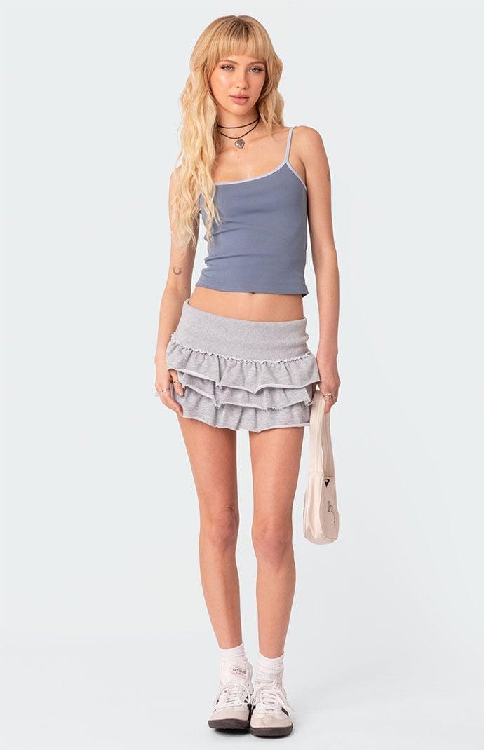 Edikted Women's Martina Ruffle Terry Mini Skirt Product Image