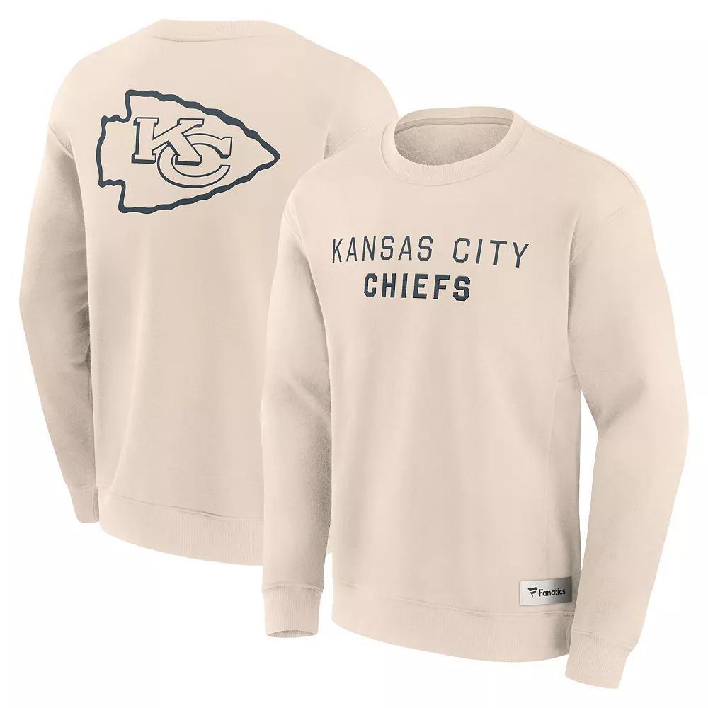 Men's Fanatics Cream Kansas City Chiefs Elements Future Ground Lettering Pullover Sweatshirt, Size: Large, Beige Product Image