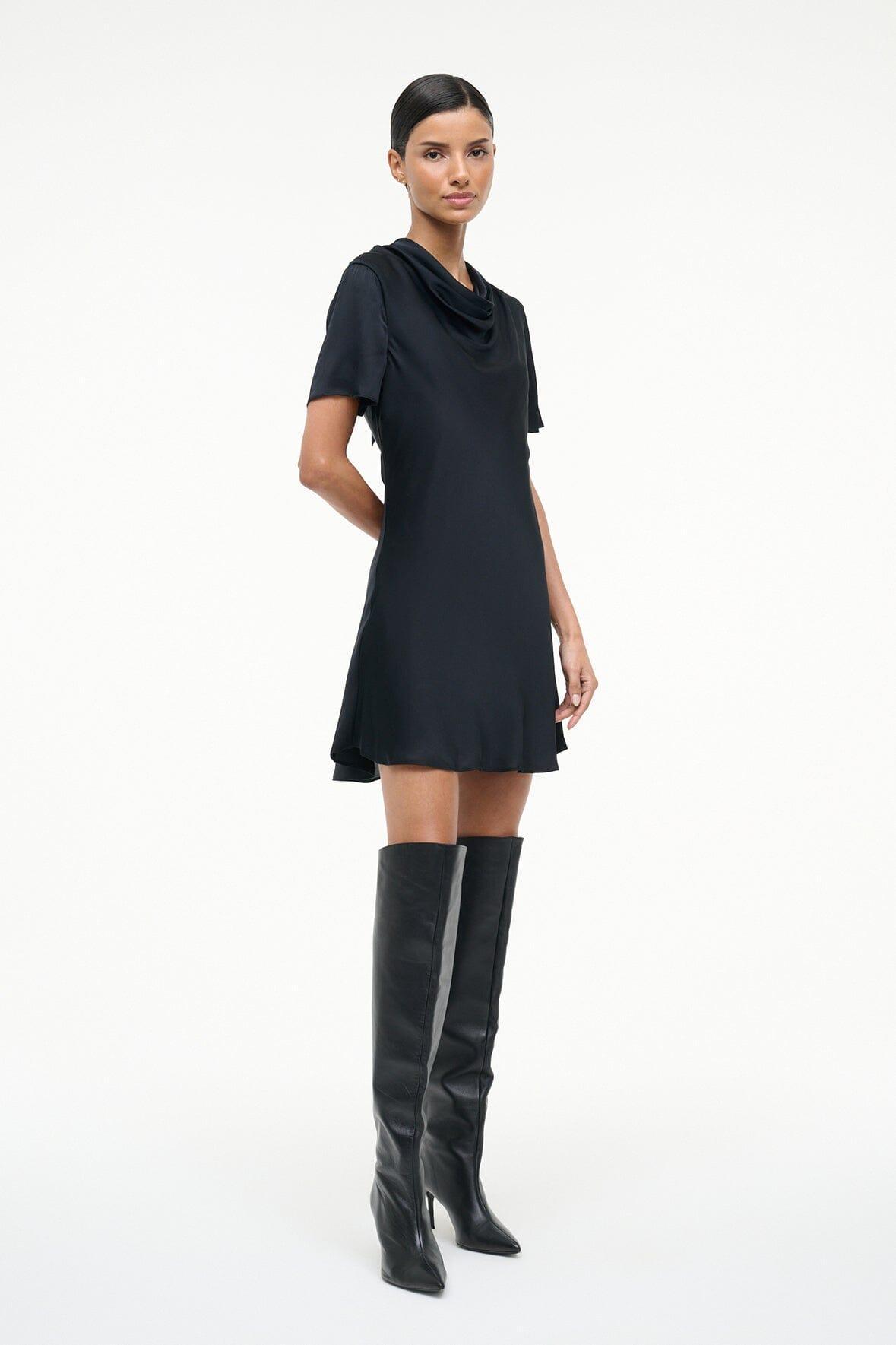 IRIS SILK DRESS | BLACK Product Image