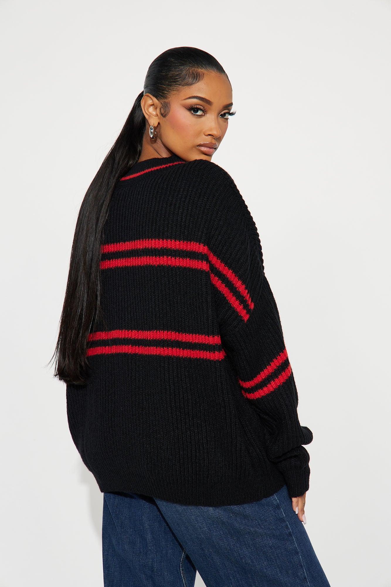 In The Stars Sweater - Black/Red Product Image