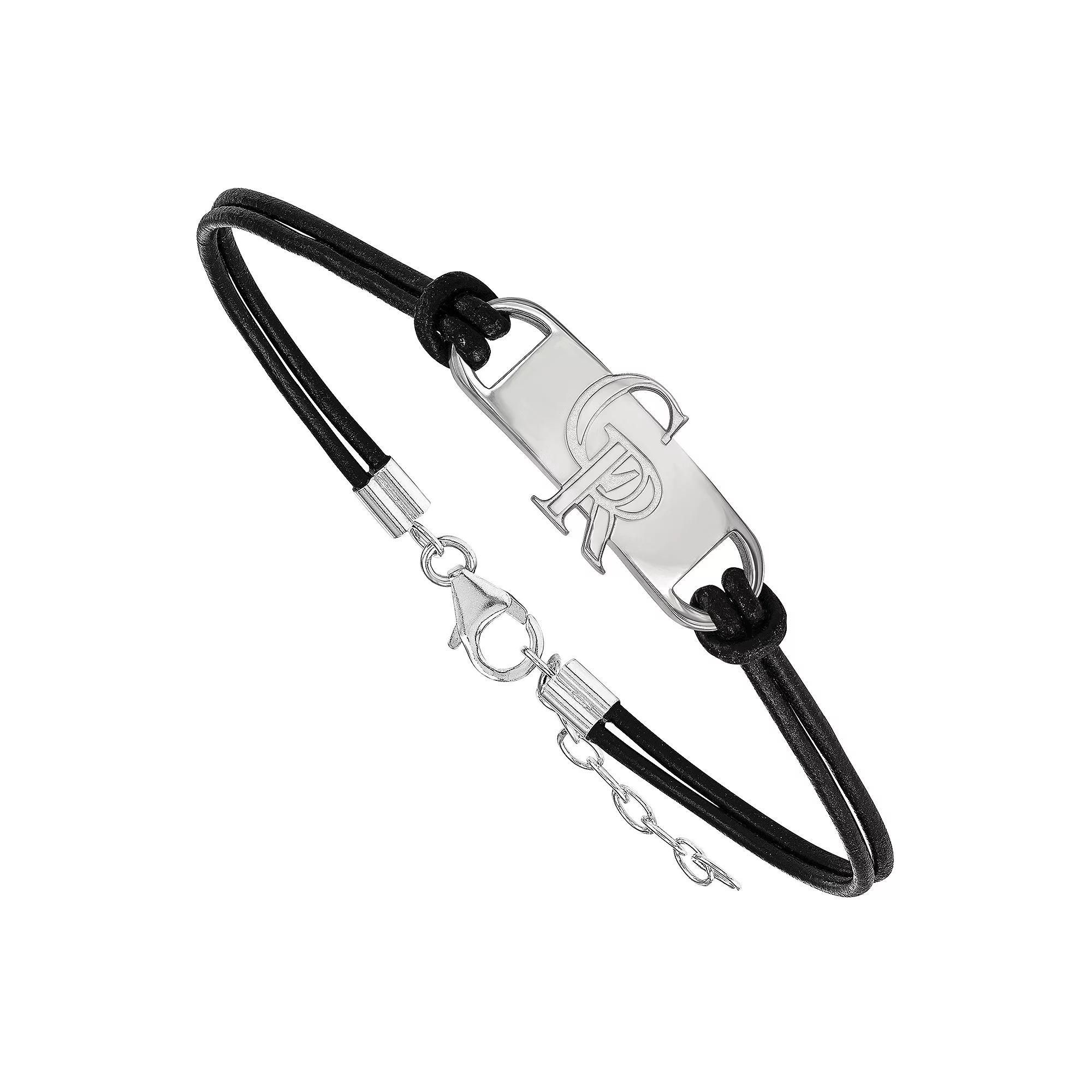 LogoArt Sterling Silver Colorado Rockies Leather Bracelet, Women's Product Image