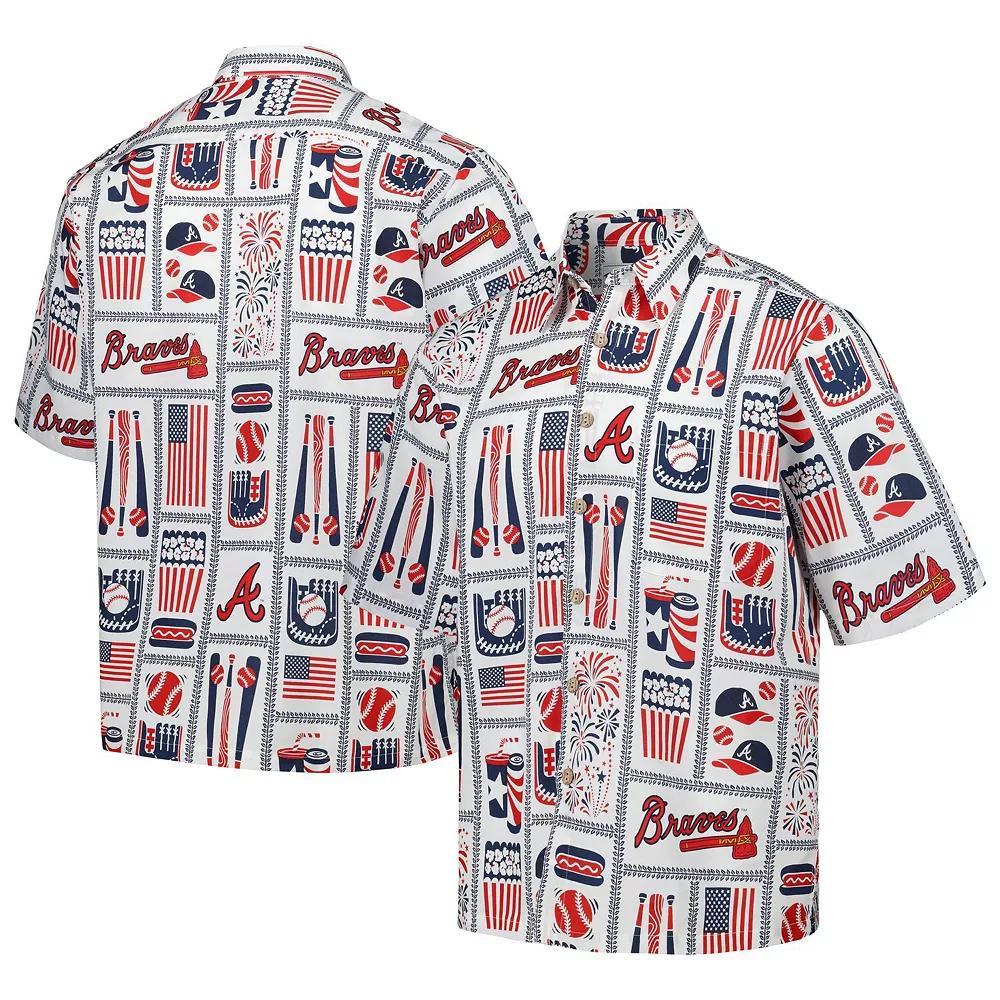 Men's Reyn Spooner White Atlanta Braves Americana Button-Up Shirt, Size: Medium Product Image