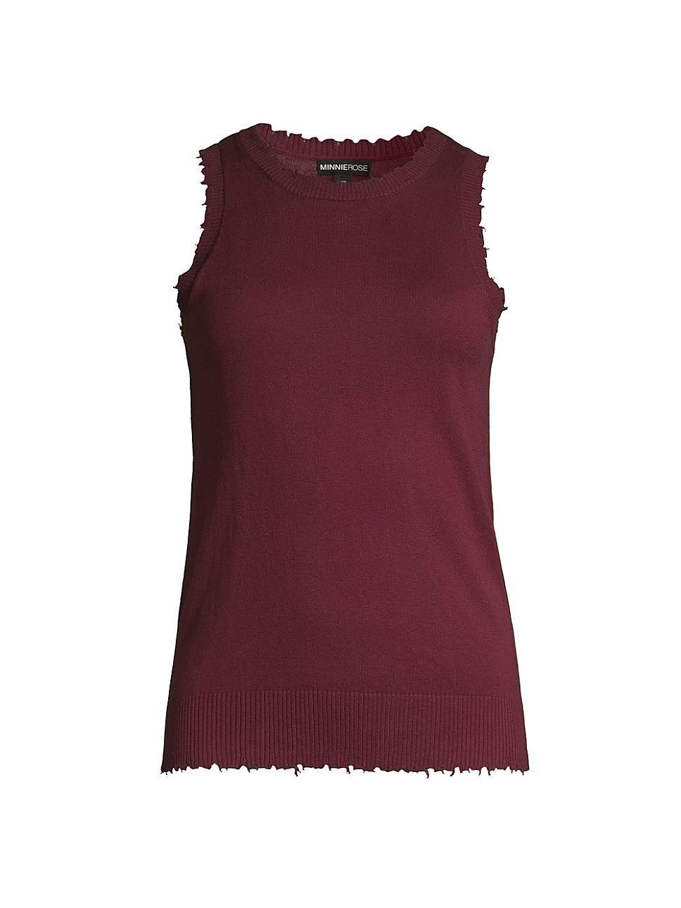 Womens Frayed Tank Top Product Image