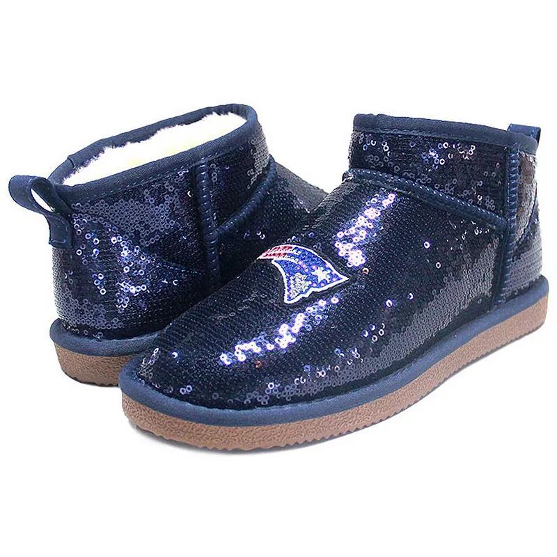 Women's Cuce  Navy New England Patriots Sequin Ankle Boots, Size: 6, Blue Product Image