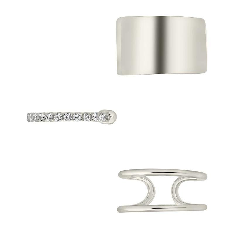 MC Collective Sterling Silver Simple Ear Cuff Set of 3, Womens, Gold Tone Product Image