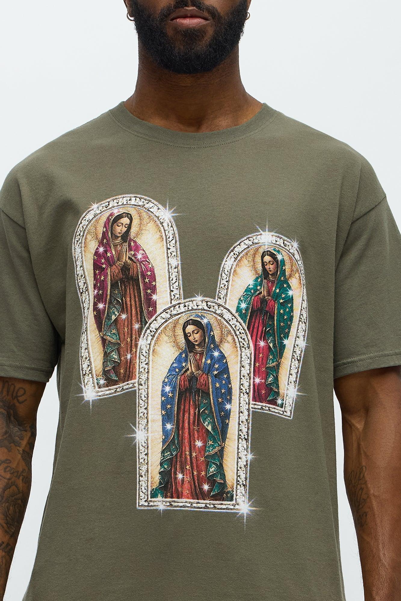 Mary Pray For Me Short Sleeve Tee - Khaki Product Image