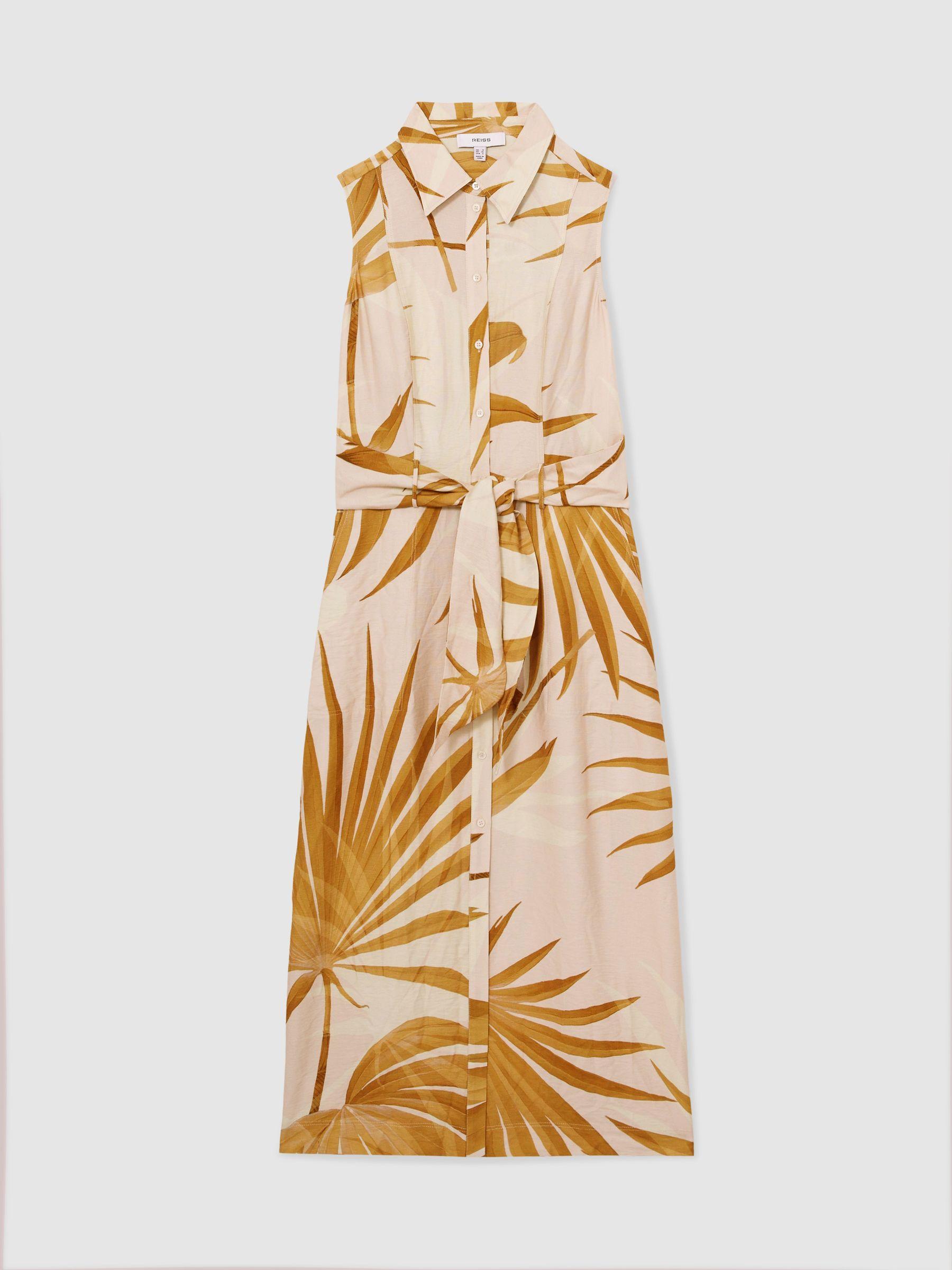 Printed Ruffle Trim Maxi Dress in Cream/Red Product Image