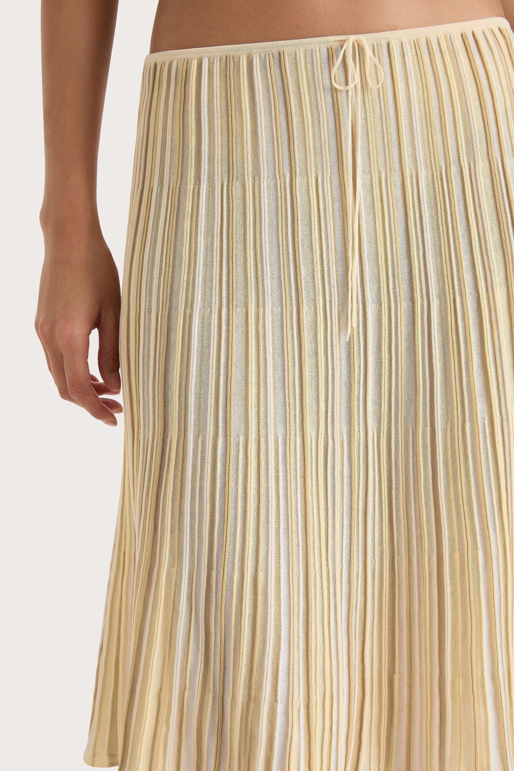 Citara Drawstring Skirt Butter Stripe Product Image