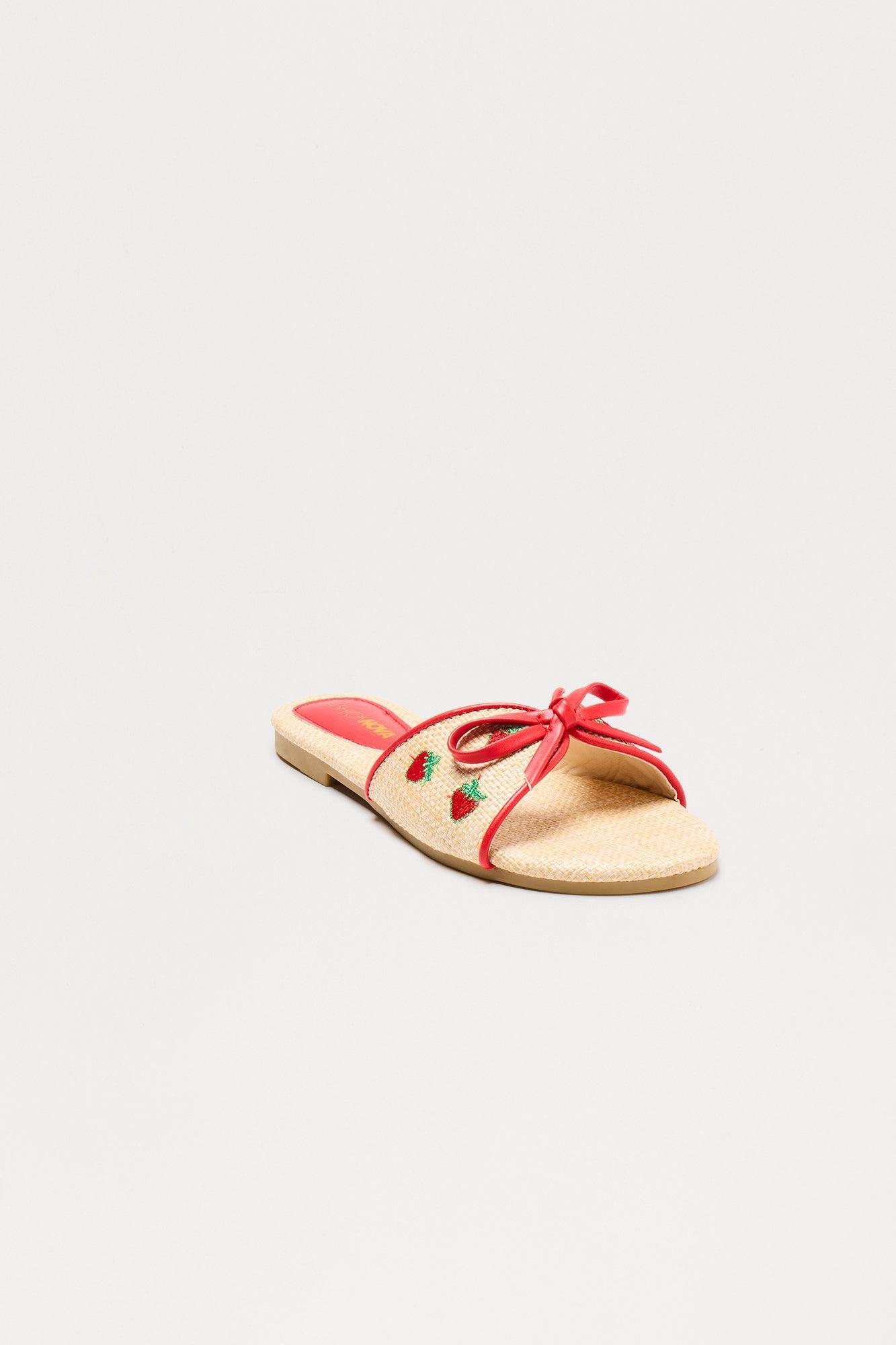 Fruity Bow Sandals - Natural Product Image
