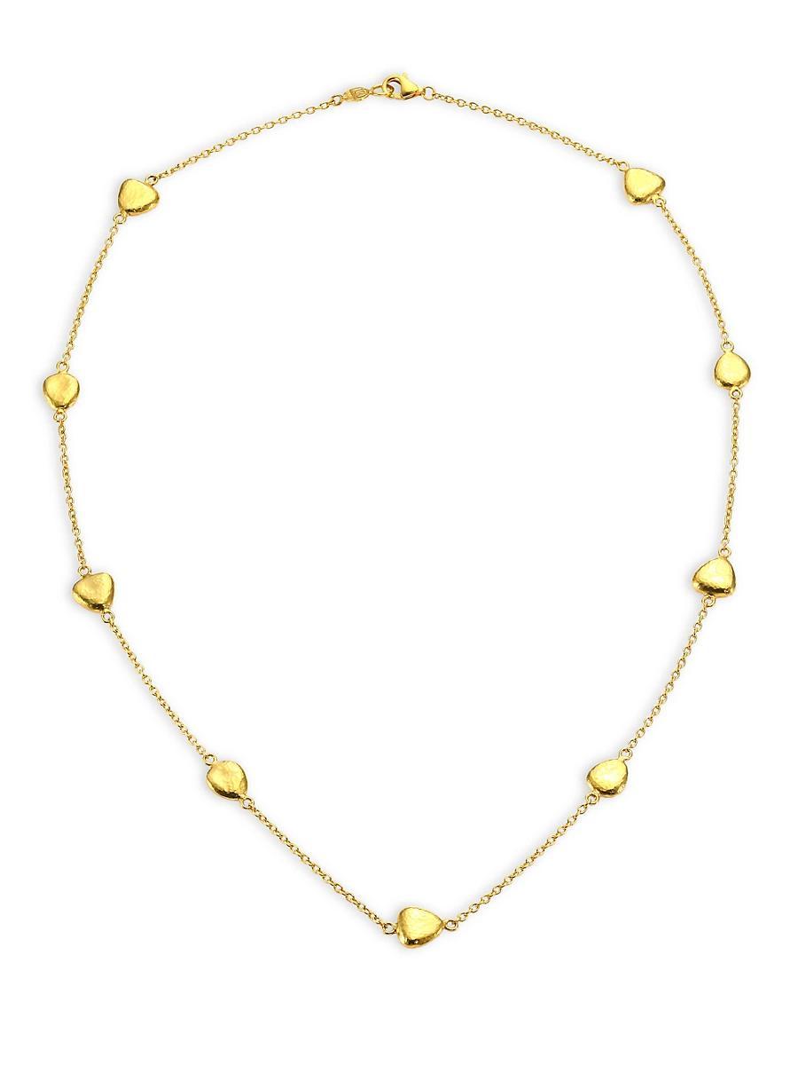 Womens 22K Gold Pebble Station Necklace Product Image