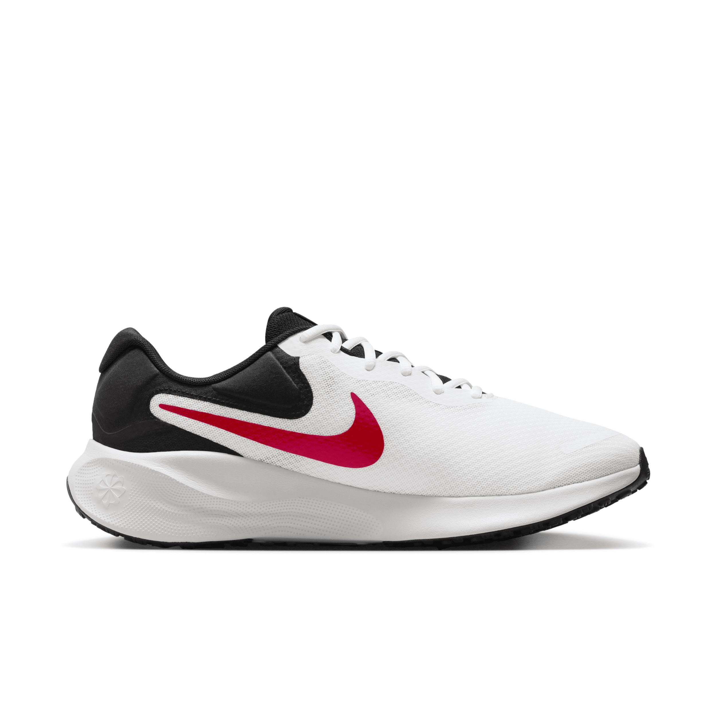 Nike Revolution 7 Men's Road Running Shoes, Size: 11, White Red Black Product Image