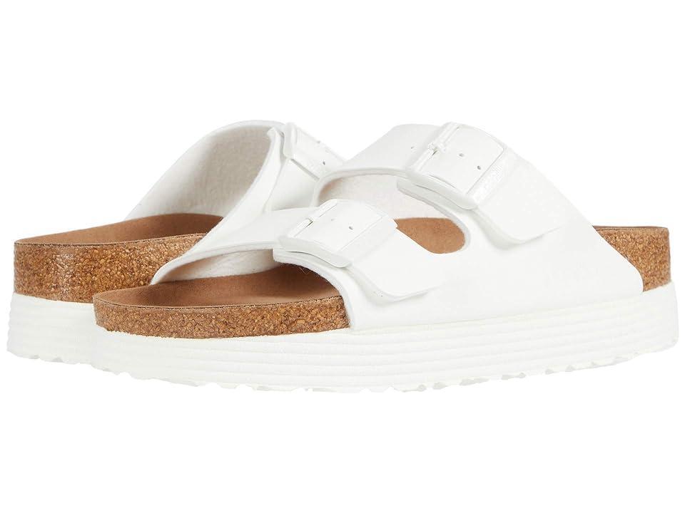 Birkenstock Womens Arizona Platform - Shoes White/White Product Image