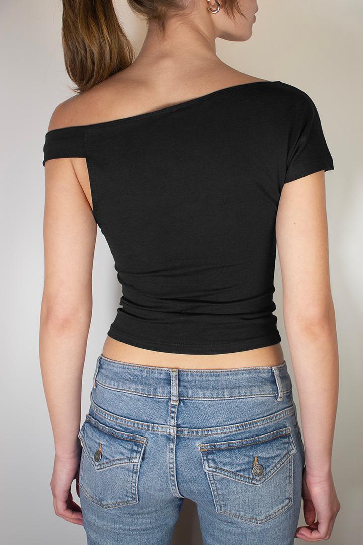 Asymmetric neckline t-shirt Product Image