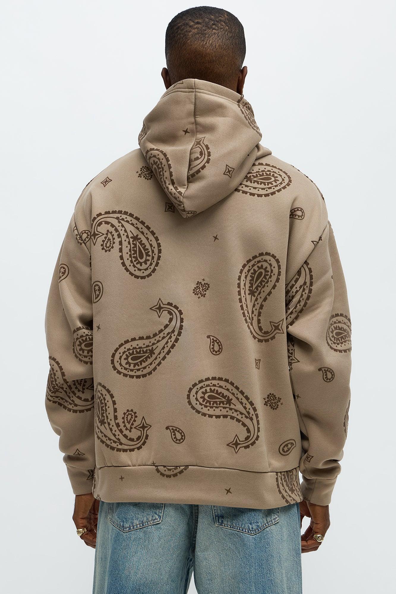 Flock Paisley Hoodie - Taupe Product Image