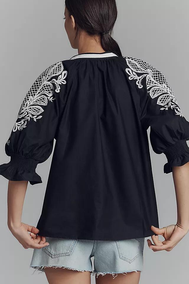 By Anthropologie Ruffled Popover Blouse Product Image