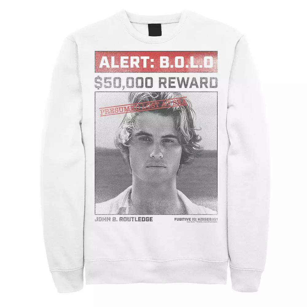 Men's Outer Banks John's Wanted Reward Poster Sweatshirt, Boy's, Size: XXL, White Product Image