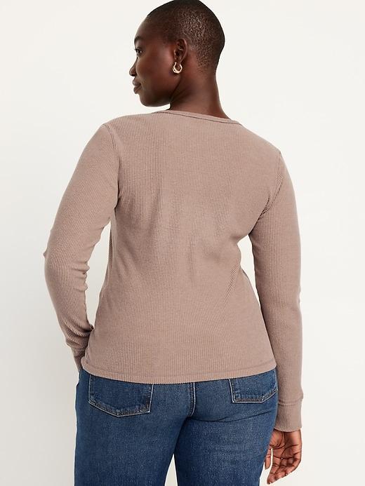 Ribbed Henley Top Product Image
