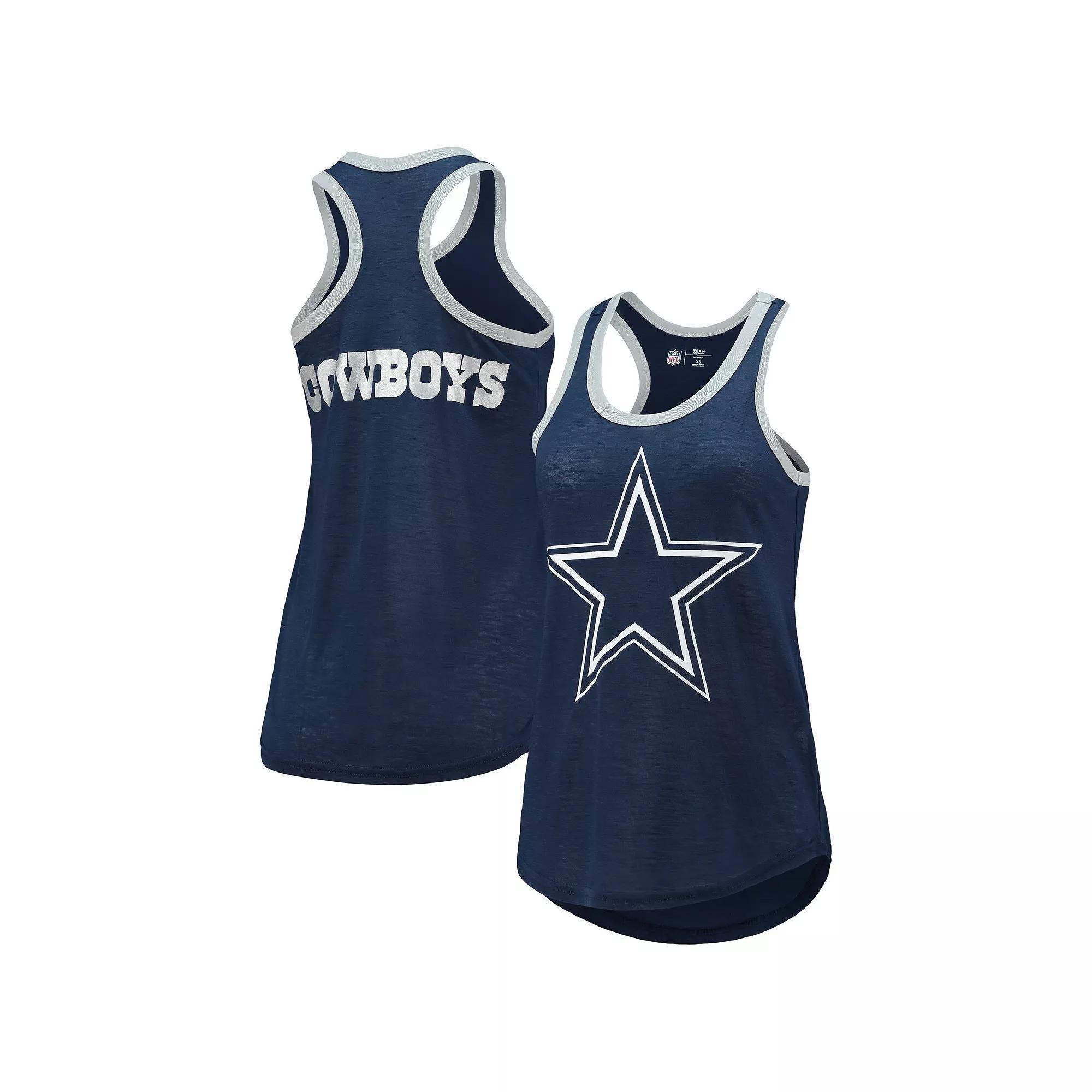 Women's G-III 4Her by Carl Banks Navy Dallas Cowboys Tater Burnout Tank Top, Size: Small, Blue Product Image