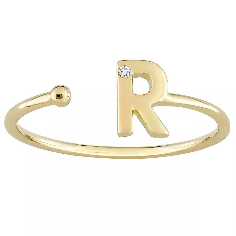 Stella Grace 10k Gold Diamond Accent Initial Open Ring, Women's, Size: 7 Product Image