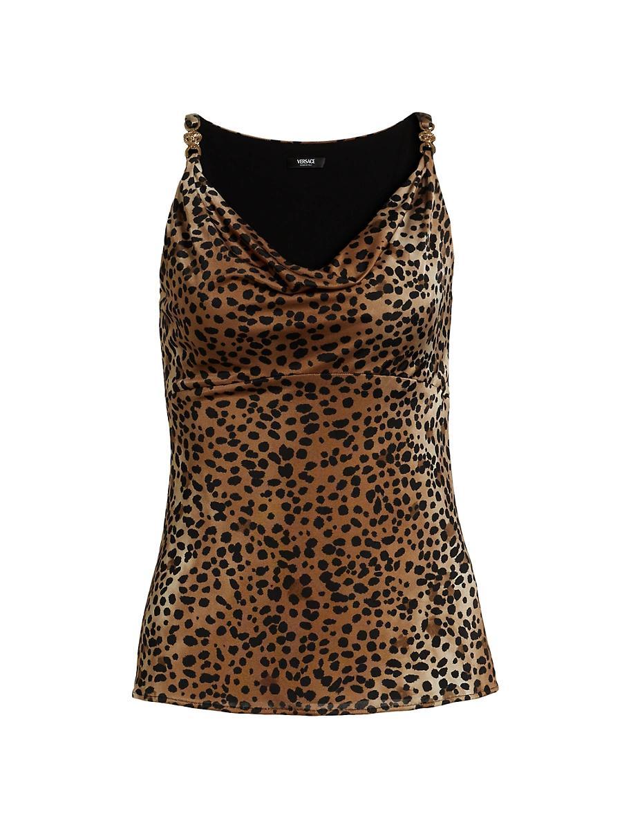 Womens Leopard Liquid Jersey Top Product Image