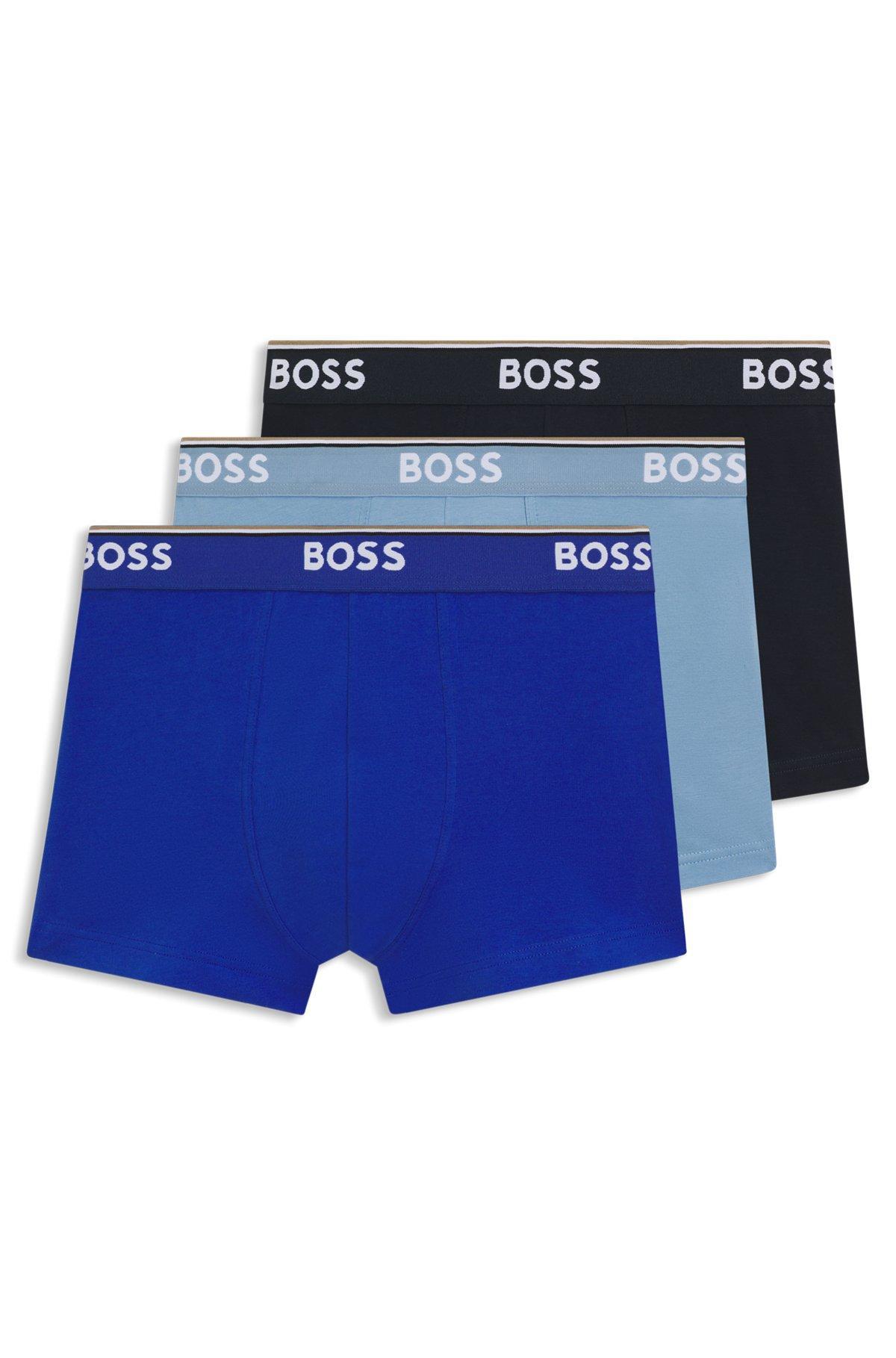 Three-pack of stretch-cotton trunks with logo waistbands Product Image